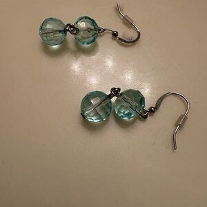 Chic Aqua Beaded Earrings